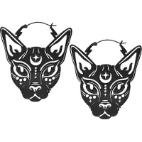 Wildcat Sphynx Hoops - korvarenkaat - Musta metalli
