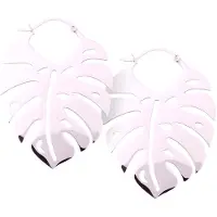 Wildcat Monstera Leaf Hoops - korvarenkaat - Hopeinen metalli