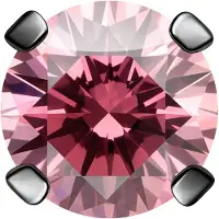 Wildcat Prong Set Attachment for Push Fit Labret - Koristeosa - Musta metalli, Pinkki, 2,0 mm, 4er Krappe