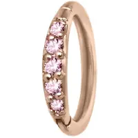 Wildcat Top Pave Crystal Clicker<!--63f5eea3324a3--> - 1,2 mm, Ruusukultainen metalli, Vaaleanpunainen, 9,0 mm