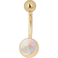 Wildcat Double Jewelled Navel Bananabell - napakoru - 12,0 mm, Aurora Boreale, Kultainen metalli