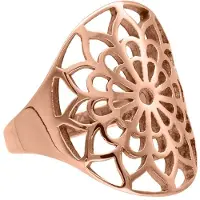 Wildcat Silver Boho Flower Ring - sormus - Ruusukultainen metalli, 20,0 mm