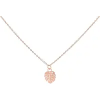 Wildcat Monstera Leaf Necklace - kaulakoru - Ruusukultainen metalli