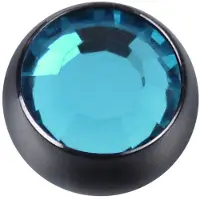 Wildcat Jewelled Ball - Zirkonblau, 3,0 mm, 1,2 mm, Schwarz