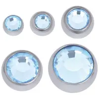 Wildcat Faceted Jewelled Ball - värilliset korukivipallot - Vaaleansininen, 6,0 mm, 2,0 mm, Hopeinen metalli