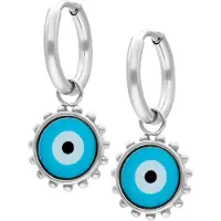 Wildcat Little Nazar Eye Hoops - huggies-korvarenkaat (pari) - Hopeinen metalli