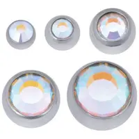 Wildcat Faceted Jewelled Ball - värilliset korukivipallot - Aurora Boreale, 4,0 mm, 1,2 mm, Hopeinen metalli