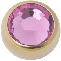 Wildcat Threaded Jewelled Ball - korupallot sisäkierteellä - Pinkki, 5,0 mm, 1,6 mm, Kultainen metalli