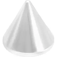 Wildcat Cone - kartio-koristeosa (titaania) - 4,0 mm/4,0 mm, 1,2 mm, Hopeinen metalli
