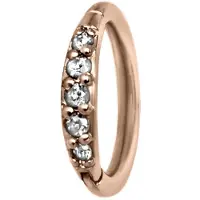Wildcat Top Pave Crystal Clicker<!--63f5eea3324a3--> - 1,2 mm, Ruusukultainen metalli, Valkoinen, 8,0 mm