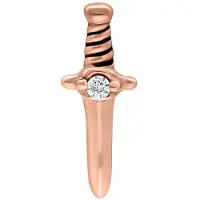 Wildcat Internally Crystal Dagger Attachment - ulkokierteinen koristeosa - Ruusukultainen metalli, 1,2 mm