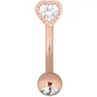 Wildcat Heart Micro Bananabell<!--641fd9517d905--> - 1,6 mm, 10,0 mm, Ruusukultainen metalli