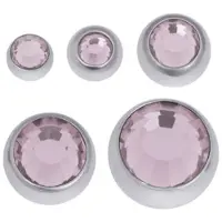 Wildcat Faceted Jewelled Ball - värilliset korukivipallot - Laventelinpunainen, 2,5 mm, 1,2 mm, Hopeinen metalli