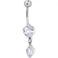 Wildcat Multi Jewelled Two Times heart Bananabell - 1,6 mm, 10,0 mm, Srebrna