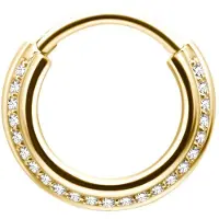 Wildcat Jewelled Concave Septum Clicker<!--640d941dba6f8--> - 1,2 mm, Kultainen metalli, 6,0 mm