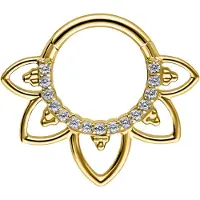 Wildcat Oriental Crystal Septum -lävistysrengas - Kultainen metalli