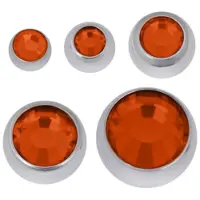 Wildcat Faceted Jewelled Ball - värilliset korukivipallot - Oranssi, 6,0 mm, 1,6 mm, Hopeinen metalli
