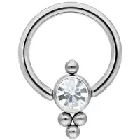 Wildcat Bindi Attachment Closure Ring - 1,0 mm, Srebrna, 3,0 mm, 12,0 mm