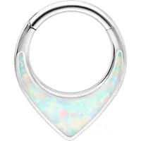 Wildcat Chunky Opal Septum Clicker - saranallinen lävistysrengas - Hopeinen metalli