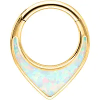 Wildcat Chunky Opal Septum Clicker - saranallinen lävistysrengas - Kultainen metalli