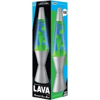 LAV Lava lamppu vihreä/sininen hopeinen pohja 37cm