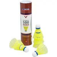 Victorio & Lucchino Badminton Fjädrar Vit - Tube 500 Brons 6 st Medium Speed - Nylon