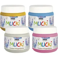 Mucki | Sormimaalit 150 ml - Metallivärit, 4 kpl