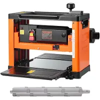 Vevor -paksuushöylä, 330 mm leveä työpöytä, puuntyöstökone, spiraalimainen höyläpää 24 terällä, 2000 W:n tehokas moottori, 23500 rpm, yksi nopeus, kovalle ja pehmeälle puulle