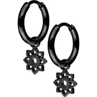 Wildcat Mini Flower Hoops - korvarenkaat (pari) - Musta metalli