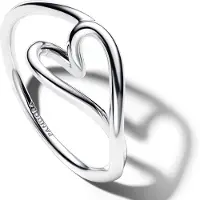 Pandora Organically Shaped Heart Small Ring - Silver - 54