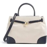 Ralph Lauren Cross-Dyed Canvas Large Blaike Satchel - Gold - ONE SIZE