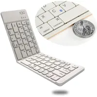 NÖRDIC Taitettava Bluetooth-näppäimistö 66 näppäintä US Layout Valkoinen