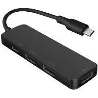 NÖRDIC 4-porttinen USB-C 2.0 -keskitin 3xUSB-A 480Mbps 1xUSB-C 480Mbps