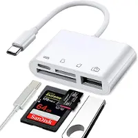NÖRDIC USB-C-kortinlukija 2-paikkainen SD, MicroSD 1xUSB-A 1xUSB-C UHS-I