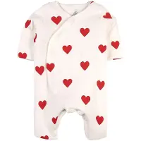 Petit Bateau Sydänkuvioinen Haalari Kermanvärinen 3 months Valkoinen Sydämet 3 kuukautta Pojat, Tytöt