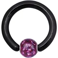 Wildcat Klemmkugelring With Multi Jewelled Ball - 1,6 mm, Fuksija, 8,0 mm