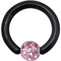 Wildcat Klemmkugelring With Multi Jewelled Ball - 1,6 mm, Roza, 8,0 mm