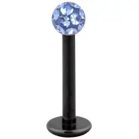 Wildcat Multi Jewelled Labret - 9,0 mm, Saphirblau, 3,0 mm