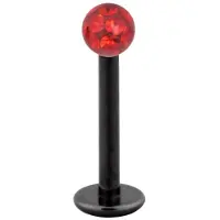 Wildcat Multi Jewelled Labret - 9,0 mm, Rot, 3,0 mm