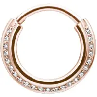 Wildcat Jewelled Concave Septum Clicker<!--640d941dba6f8--> - 1,2 mm, Ruusukultainen metalli, 6,0 mm