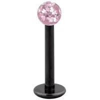 Wildcat Multi Jewelled Labret - 8,0 mm, Roza, 3,0 mm