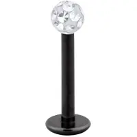 Wildcat Multi Jewelled Labret - 9,0 mm, Kristallklar, 3,0 mm