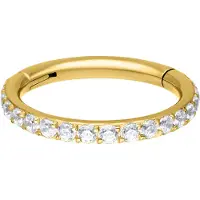 Wildcat Pave Set Crystal Clicker - Lävistyskoru - Kultainen metalli, 10,0 mm