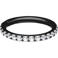 Wildcat Pave Set Crystal Clicker - Lävistyskoru - Musta metalli, 6,0 mm
