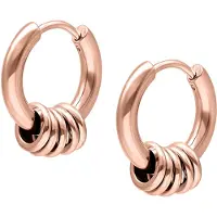 Wildcat Little 5 Rings Hoops - huggies-korvarenkaat (pari) - Ruusukultainen metalli