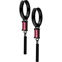 Wildcat Little Square Crystal Hoops - huggies-korvarenkaat (pari) - Musta metalli, Siam