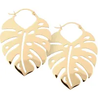 Wildcat Monstera Leaf Hoops - korvarenkaat - Kultainen metalli