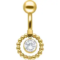 Wildcat Bubble Circle Bananabel - lävistyskoru - 10,0 mm, Kultainen metalli, Valkoinen