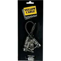 Yellow cable P020 - 2 x 1/4" kulma-Jack/kulma-Jack patch-kaapeli 20cm.