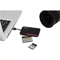 PNY High Performance Reader 3.0, CF, Muistitikku (MS), MicroSD (TransFlash), microSDHC, microSDXC, miniSD, miniSDHC, MMC, MMC..., Musta, 5000 Mbit/s, (FLASHREAD-HIGPER-BX)